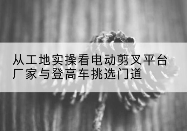 和平区电动剪叉升降平台厂家-从工地实操看电动剪叉平台厂家与登高车挑选门道